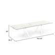Pemberly Row 70-118 Inch Extendable Dining Table with White Ceramic Top