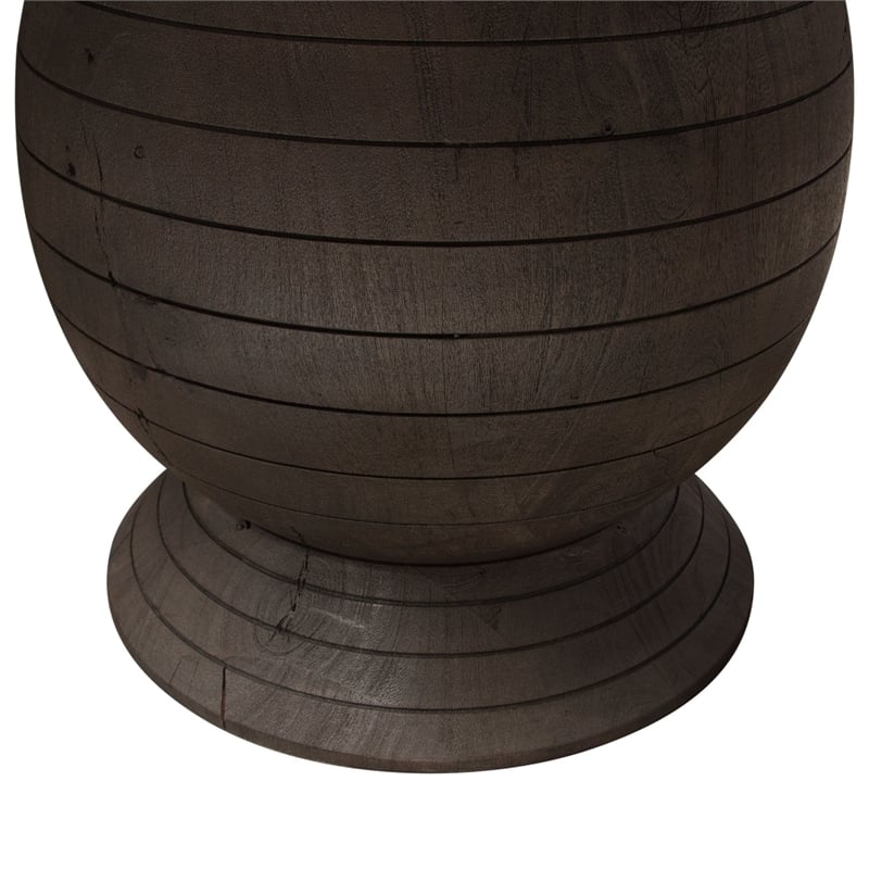 Pemberly Row 60 Inch Round White Marble Dining Table with Acacia Wood Base