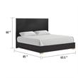 Pemberly Row Queen Panel Bed in Black and Gold with Pine Wood Frame