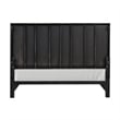 Pemberly Row Queen Panel Bed in Black and Gold with Pine Wood Frame