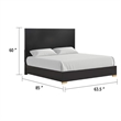Pemberly Row Queen Panel Bed in Black and Gold with Pine Wood Frame