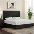 Pemberly Row Queen Panel Bed in Black and Gold with Pine Wood Frame