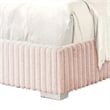Pemberly Row Twin Size Bed with Pink Channel Tufted Fur Chenille Upholstery
