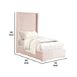 Pemberly Row Twin Size Bed with Pink Channel Tufted Fur Chenille Upholstery