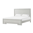Pemberly Row King Bed in Rustic White with Solid Wood Transitional Panel Design