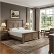 Pemberly Row King Bed in Dark Walnut with Classic Panel Moldings and Pine Frame