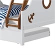 Pemberly Row Twin over Full Bunk Bed with Trundle in Oak Brown and White