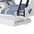 Pemberly Row Twin Over Full Bunk Bed with Trundle in Blue and White