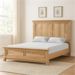 Pemberly Row Queen Bed with Plank Headboard and Molding in Natural Oak Brown