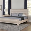 Pemberly Row Queen Bed with Paneled Headboard and Beveled Fronts in White Oak