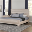 Pemberly Row Queen Bed with Paneled Headboard and Beveled Fronts in White Oak