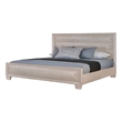 Pemberly Row Queen Bed with Paneled Headboard and Beveled Fronts in White Oak