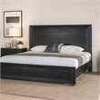 Pemberly Row California King Bed with LED Headboard and Chrome Legs in Black