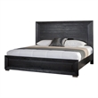 Pemberly Row King Bed with LED Headboard and Chrome Metal Legs in Black