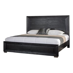 Pemberly Row Queen Bed with LED Headboard and Chrome Metal Legs in Black