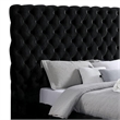 Pemberly Row Queen Platform Bed with Oversized Tufted Headboard in Black