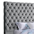 Pemberly Row Queen Platform Bed with Oversized Tufted Headboard in Gray