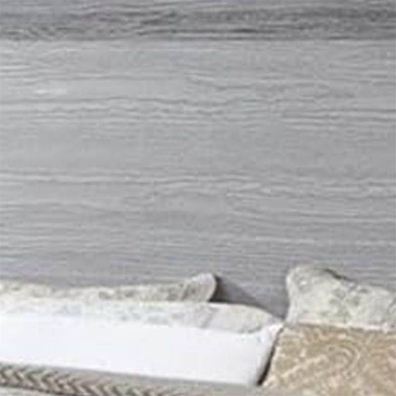 Pemberly Row California King Bed with LED Headboard and Metal Legs in Gray