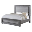 Pemberly Row Queen Bed with LED Headboard and Metal Bracket Legs in Gray