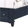 Pemberly Row Queen Bed with Storage Drawers and Panel Headboard in Slate Blue