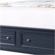 Pemberly Row Queen Bed with Storage Drawers and Panel Headboard in Slate Blue