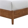 Pemberly Row King Bed with Beige Boucle Upholstered Headboard in Walnut Brown