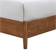 Pemberly Row Full Bed with Beige Boucle Upholstered Headboard in Walnut Brown