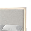 Pemberly Row Queen Bed with LED Headboard in Weathered Gray Rubberwood