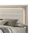 Pemberly Row King Bed with LED Headboard in White Wash and Stone Gray