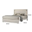 Pemberly Row King Bed with LED Headboard in White Wash and Stone Gray