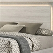 Pemberly Row King Bed with LED Headboard in White Wash and Stone Gray