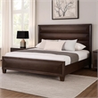 Pemberly Row King Bed with Paneled Headboard & Beveled Fronts in Espresso Brown
