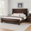 Pemberly Row Queen Bed with Paneled Headboard & Beveled Fronts in Espresso Brown