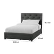 Pemberly Row Queen Platform Bed with Tufted Headboard and Storage in Dark Gray