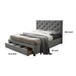 Pemberly Row California King Platform Bed with Tufted Headboard & Storag