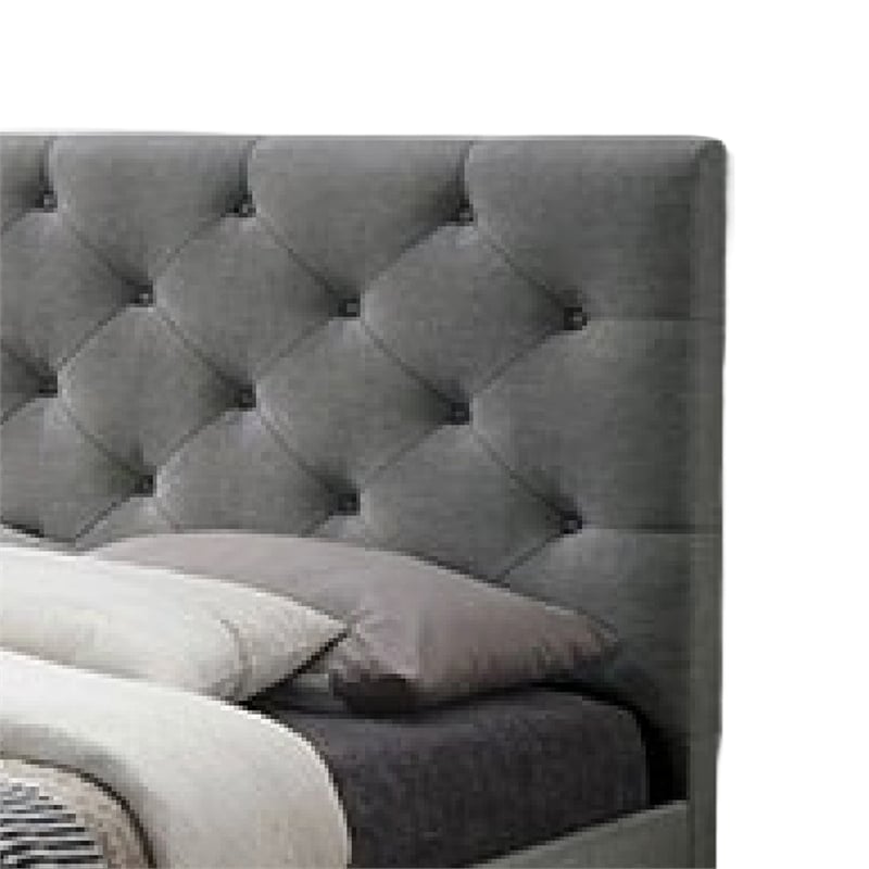 Pemberly Row California King Platform Bed with Tufted Headboard & Storag