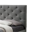 Pemberly Row King Platform Bed with Tufted Headboard and Storage in Gray