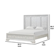 Pemberly Row King Bed with Panel Design and Silver Accents in Creamy White