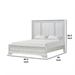 Pemberly Row King Bed with Panel Design and Silver Accents in Creamy White