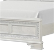 Pemberly Row King Bed with Panel Design and Silver Accents in Creamy White