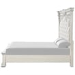 Pemberly Row Queen Bed with Panel Design and Silver Accents in Creamy White