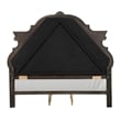 Pemberly Row Queen Bed with Bombay Headboard and Faux Leather in Dark Brown