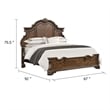 Pemberly Row Queen Bed with Bombay Headboard and Corbels in Dark Brown