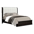 Pemberly Row King Bed with Vertical Channeled White Headboard in Black