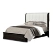 Pemberly Row Queen Bed with Vertical Channeled White Headboard in Black