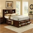 Pemberly Row Queen Bed with Bookcase Headboard and Storage Drawers in Brown