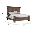 Pemberly Row King Bed with Carved Details in Weathered Oak Solid Wood