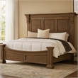 Pemberly Row King Bed with Carved Details in Weathered Oak Solid Wood