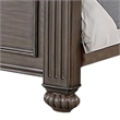 Pemberly Row King Bed with Carved Floral Arched Headboard in Gray
