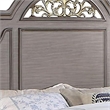 Pemberly Row Queen Bed with Carved Floral Arched Headboard in Gray